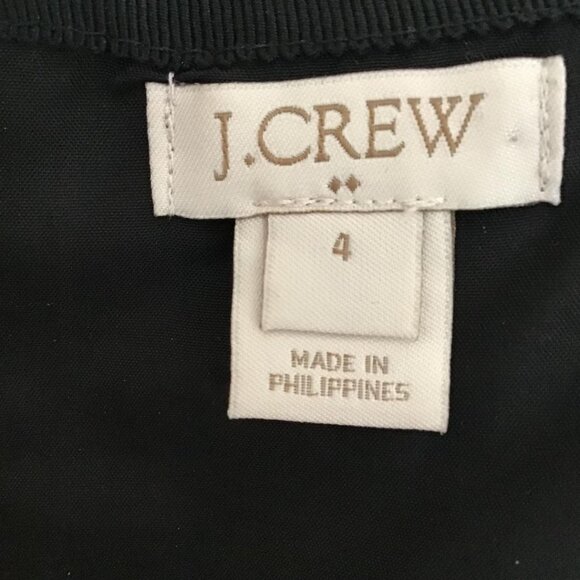 J.CREW Sleeveless Lined Sheath Size 4 Black & Cream Textured V Neck - Picture 5 of 5